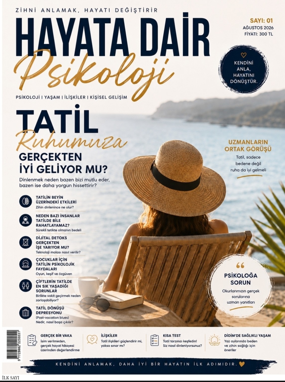Hayata Dair Psikoloji Tatil Psikolojisi ilk sayı kapağı